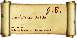 Jurányi Bolda névjegykártya